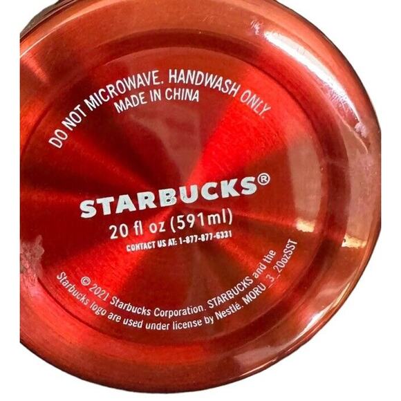 Starbucks Coffee Tumbler With Lid Logo Red 20oz Metal Coffee Lover Mocha Latte - Picture 4 of 5